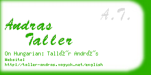 andras taller business card